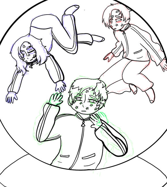 sketch with test lines for drawing inspired by snowglobe by waterparks