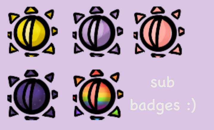 sheet of sub badges for my twitch channel