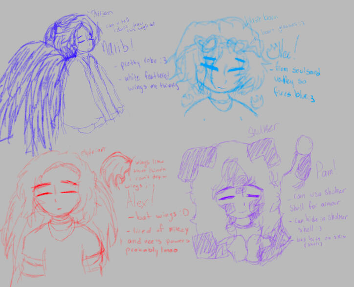 character design concepts for my friends :D