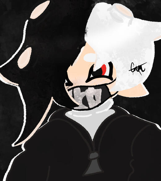 content creator ranboo in the splatoon art style